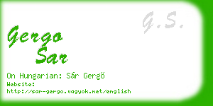 gergo sar business card